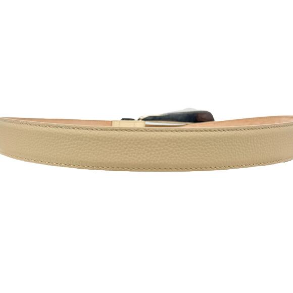 Khaite Lucca Leather Belt Solid Brass Buckle Dark Ivory Size 90/36 main image 5